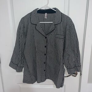 Gilligan & O'Malley Black and White Checkered Shirt XXL